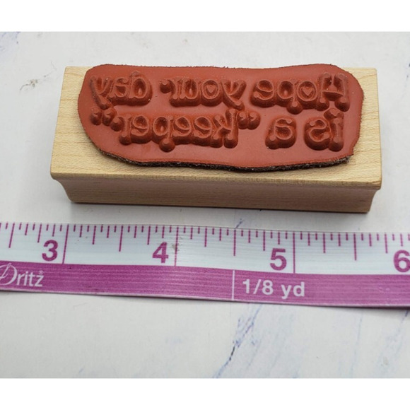 Lot of 7 Inspirational Phrases and Expressions Wood Mounted Rubber Stamps - Picture 10 of 15